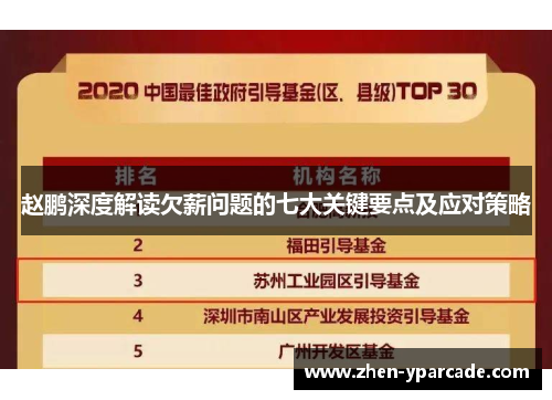 赵鹏深度解读欠薪问题的七大关键要点及应对策略